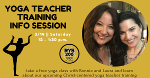 yoga teacher training info session free restorative class graphic